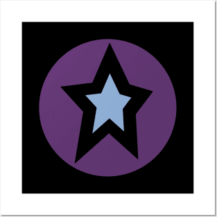 Small Blue Star Purple Circle Graphic Posters and Art